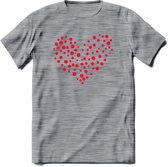 Valentijn Hart T-Shirt | Grappig Valentijnsdag Cadeautje voor Hem en Haar | Dames - Heren - Unisex | Kleding Cadeau | - Donker Grijs - Gemaleerd - XL