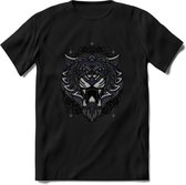Tijger - Dieren Mandala T-Shirt | Donkerblauw | Grappig Verjaardag Zentangle Dierenkop Cadeau Shirt | Dames - Heren - Unisex | Wildlife Tshirt Kleding Kado | - Zwart - M