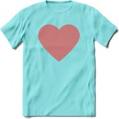 Valentijn Hart T-Shirt | Grappig Valentijnsdag Cadeautje voor Hem en Haar | Dames - Heren - Unisex | Kleding Cadeau | - Licht Blauw - L