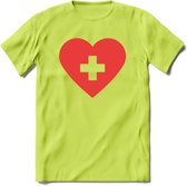 Valentijn Hart T-Shirt | Grappig Valentijnsdag Cadeautje voor Hem en Haar | Dames - Heren - Unisex | Kleding Cadeau | - Groen - XXL