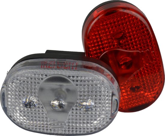 Ikzilight LED fietsverlichtingsset - wit en rood - incl. batterijen en bevestigingen — afbeelding 2