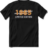 1965 Limited Edition T-Shirt | Goud - Zilver | Grappig Verjaardag en Feest Cadeau Shirt | Dames - Heren - Unisex | Tshirt Kleding Kado | - Zwart - L