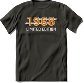 1968 Limited Edition T-Shirt | Goud - Zilver | Grappig Verjaardag en Feest Cadeau Shirt | Dames - Heren - Unisex | Tshirt Kleding Kado | - Donker Grijs - L