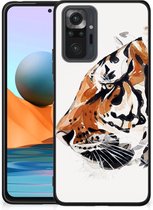 Telefoonhoesje Xiaomi Redmi Note 10 Pro Silicone Case met Zwarte rand Tiger