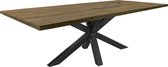 Bootmodel naturel eikenhouten tafel met facetrand - x-poot