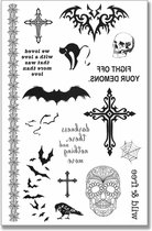 Tattoo fight off your demons - plaktattoo - tijdelijke tattoo - 19 cm x 12 cm (L x B)