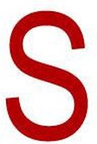 Mini letter S, rood wit 14 x 19 mm - 54/vel