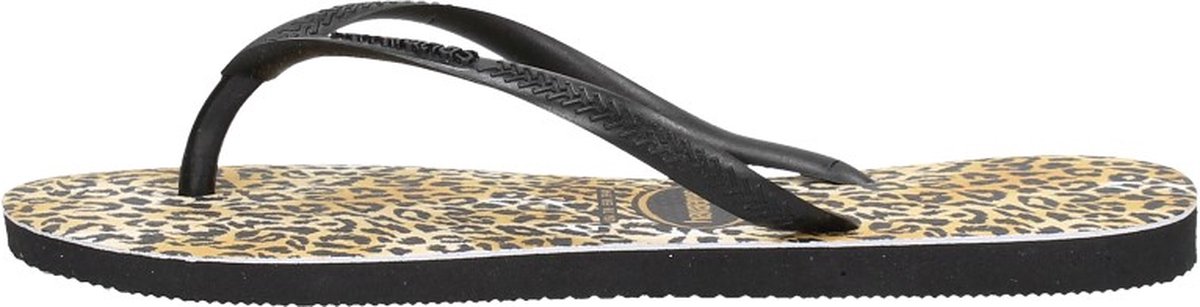 Havaianas Slim Leopard Dames Slippers - Black/Black - Maat 37/38 - Havaianas