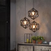 Crea Hanglamp 3L triangle / Zwart - Industrieel lampen  - Design Plafond lamp