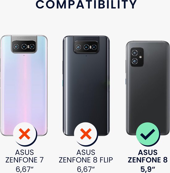 coque de téléphone kw pour Asus Zenfone 8 - Coque avec porte-cartes  anthracite / noire... | bol.com