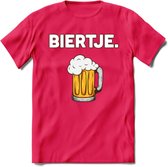 Biertje T-Shirt | Bier Kleding | Feest | Drank | Grappig Verjaardag Cadeau | - Roze - S