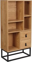 4goodz Boras Boekenkast MDF / Metaal 60x29x120 cm - Bruin / Zwart