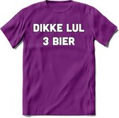 Dikke Lul 3 Bier T-Shirt | Bier Kleding | Feest | Drank | Grappig Verjaardag Cadeau | - Paars - M