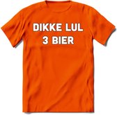 Dikke Lul 3 Bier T-Shirt | Bier Kleding | Feest | Drank | Grappig Verjaardag Cadeau | - Oranje - M