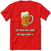 Ik Drink Bier Alsof Het Mijn Baan IsT-Shirt | Bier Kleding | Feest | Drank | Grappig Verjaardag Cadeau | - Rood - M