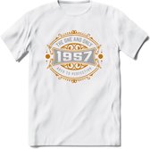 1957 The One And Only T-Shirt | Goud - Zilver | Grappig Verjaardag  En  Feest Cadeau | Dames - Heren | - Wit - L