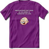 Abraham wees niet bang T-Shirt | Grappig Abraham 50 Jaar Verjaardag Kleding Cadeau | Dames – Heren - Paars - XL