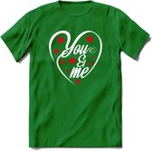 You and My - Valentijn T-Shirt | Grappig Valentijnsdag Cadeautje voor Hem en Haar | Dames - Heren - Unisex | Kleding Cadeau | - Donker Groen - L