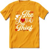 The Love Thief - Valentijn T-Shirt | Grappig Valentijnsdag Cadeautje voor Hem en Haar | Dames - Heren - Unisex | Kleding Cadeau | - Geel - XXL