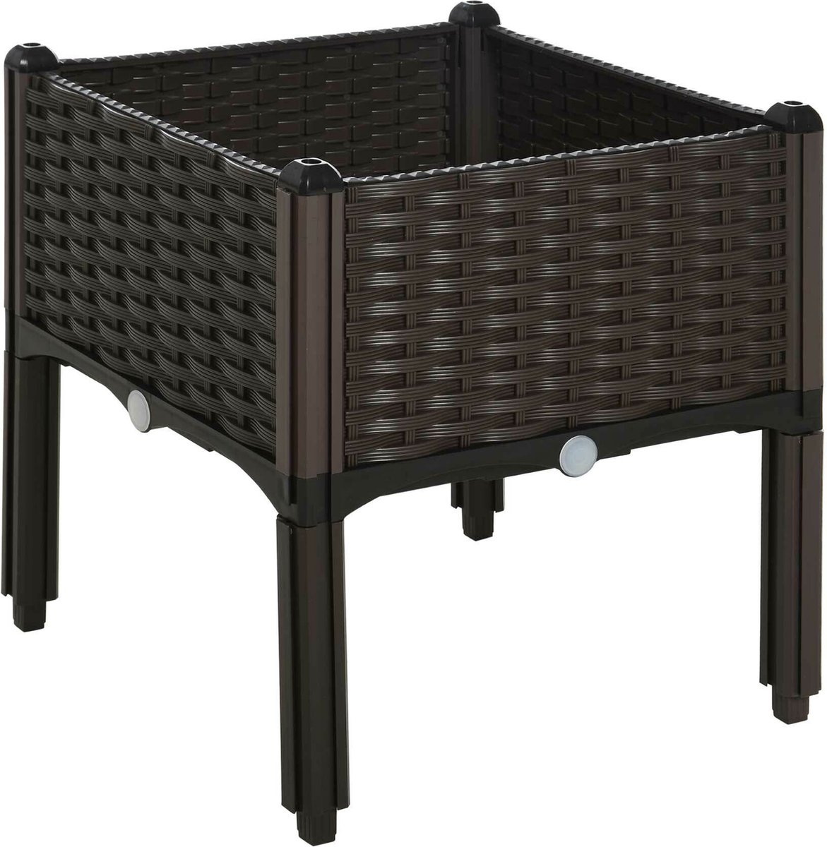Lot De 2 Jardinières Suspendues Outsunny - 50 Cm, Effet Rotin - Avec Crochets Et Drainage - Pour Balcon, Clôture, Jardin