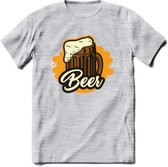 Bierpul T-Shirt | Bier Kleding | Feest | Drank | Grappig Verjaardag Cadeau | - Licht Grijs - Gemaleerd - 3XL