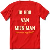 Ik Hou Van Mijn ManT-Shirt | Bier Kleding | Feest | Drank | Grappig Verjaardag Cadeau | - Rood - L