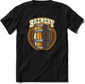 Beer Barrel T-Shirt | Bier Kleding | Feest | Drank | Grappig Verjaardag Cadeau | - Zwart - L