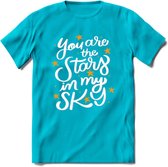 You Are The Stars In My Sky - Valentijn T-Shirt | Grappig Valentijnsdag Cadeautje voor Hem en Haar | Dames - Heren - Unisex | Kleding Cadeau | - Blauw - L