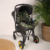 Ukje Beschermhoes - Geschikt voor Doona Autostoel en Kinderwagen - Hoes - Groen - Jungle Print- perfect fit - zacht katoen