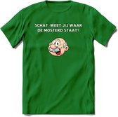 Weet jij waar de mosterd staat T-Shirt | Grappig Abraham 50 Jaar Verjaardag Kleding Cadeau | Dames – Heren - Donker Groen - M