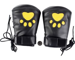 Banoch - Perrito Mittones - dog paws mittens bondage - PU Leer - geel voetje - puppy play
