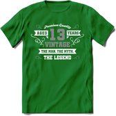 13 Jaar Legend T-Shirt | Zilver - Wit | Grappig Verjaardag en Feest Cadeau | Dames - Heren - Unisex | Kleding Kado | - Donker Groen - S