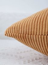 Kussenhoes - Ribstof - Bruin/Oranje- 30x50