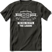 29 Jaar Legend T-Shirt | Zilver - Wit | Grappig Verjaardag en Feest Cadeau | Dames - Heren - Unisex | Kleding Kado | - Donker Grijs - 3XL