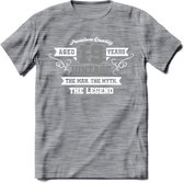 19 Jaar Legend T-Shirt | Zilver - Wit | Grappig Verjaardag en Feest Cadeau | Dames - Heren - Unisex | Kleding Kado | - Donker Grijs - Gemaleerd - XL