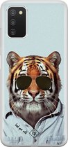 Coque silicone Samsung A03s - Tigre sauvage | Coque Samsung Galaxy A03s | bleu | Coque arrière en TPU transparente