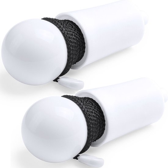 2x stuks treklampen LED op batterijen wit 15 cm – Hang kastlampje met trekschakelaar wit 15 cm