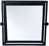 Spiegel  - kantelbare spiegel  - zwart ijzeren frame  -  H30cm