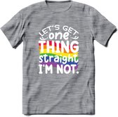 Lets Get Things Straight | Pride T-Shirt | Grappig LHBTIQ+ / LGBTQ / Gay / Homo / Lesbi Cadeau Shirt | Dames - Heren - Unisex | Tshirt Kleding Kado | - Donker Grijs - Gemaleerd - XL