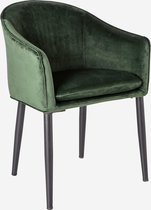 Lucy’s Living Luxe Eetkamerstoel HIER Geel – ø 54.5x57x76 cm – hotel chique - binnen – meubilair – meubels – stoelen – wonen – interieur