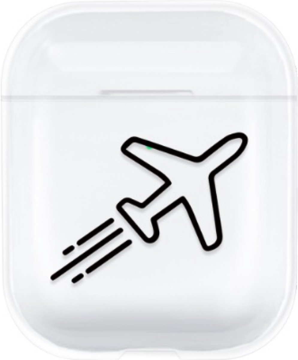 Hidzo case voor Apple's AirPods 1/2/3/4 - Hard Case - Vliegtuig - Transparant - AirPods case