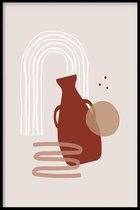 Walljar - Abstract Pot Shape - Muurdecoratie - Poster met lijst