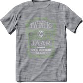 20 Jaar Legendarisch Gerijpt T-Shirt | Groen - Grijs | Grappig Verjaardag en Feest Cadeau Shirt | Dames - Heren - Unisex | Tshirt Kleding Kado | - Donker Grijs - Gemaleerd - L