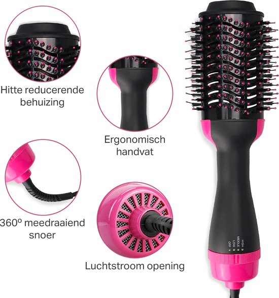 3-in-1 Föhnborstel - Fohnborstels - Fohn Borstel - Magic Brush - Krulborstel - Fohn Kam - Voor Lang/Kort en Stijl/Krullen