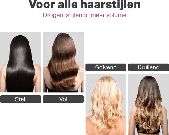3-in-1 Föhnborstel - Fohnborstels - Fohn Borstel - Magic Brush - Krulborstel - Fohn Kam - Voor Lang/Kort en Stijl/Krullen