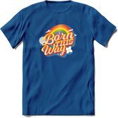 Born This Way | Pride T-Shirt | Grappig LHBTIQ+ / LGBTQ / Gay / Homo / Lesbi Cadeau Shirt | Dames - Heren - Unisex | Tshirt Kleding Kado | - Donker Blauw - M