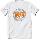 1979 Limited Edition Ring T-Shirt | Zilver - Goud | Grappig Verjaardag en Feest Cadeau Shirt | Dames - Heren - Unisex | Tshirt Kleding Kado | - Wit - 3XL