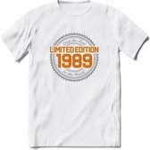 1989 Limited Edition Ring T-Shirt | Zilver - Goud | Grappig Verjaardag en Feest Cadeau Shirt | Dames - Heren - Unisex | Tshirt Kleding Kado | - Wit - XL