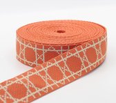Leduc 5 meter 38 mm Achthoekige Tassenband 65% polyester 35% katoen