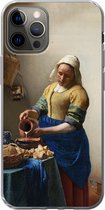 Geschikt voor iPhone 13 Pro hoesje - Het melkmeisje - Vermeer - Oude meesters - Siliconen Telefoonhoesje